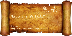 Maltár Anikó névjegykártya